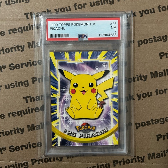 PSA 7 '99 Topps x Pokemon Pikachu Card No. 25